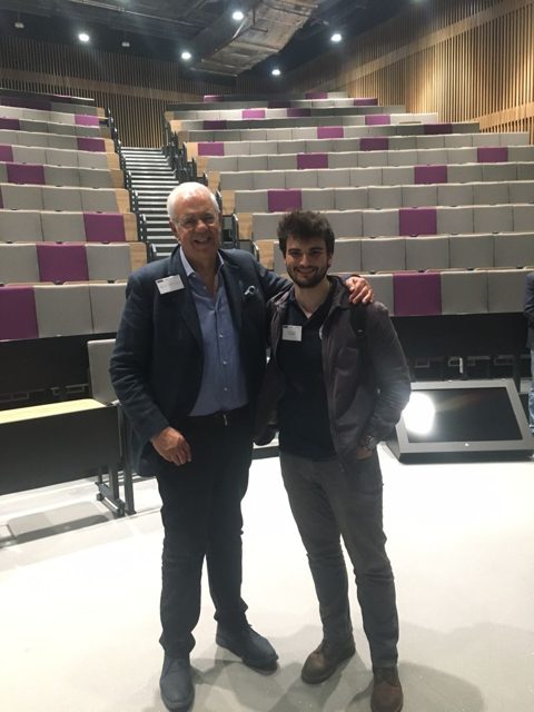 Jason Richards with Prof. Bruno Siciliano at the Rosenbrock lecture series